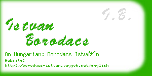 istvan borodacs business card